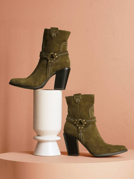 Santiags à Talon En Cuir Mjus Vert accessoires T76202