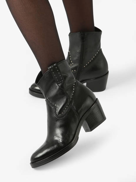 Boots à Talon En Cuir Mjus Noir accessoires T82203 vue secondaire 2