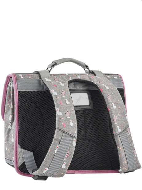 Wheeled Schoolbag 2 Compartments Cameleon Gray vintage fantasy PBVGCA35 other view 4