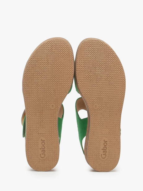Sandales Semelle Compensée En Cuir Gabor Vert accessoires 31 vue secondaire 3