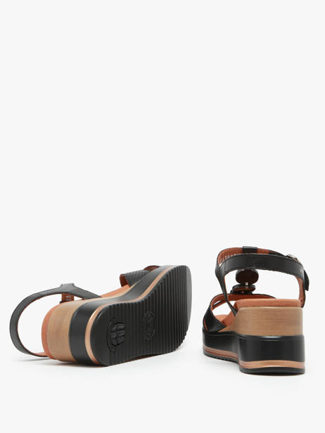 Sandales Talon Compensé En Cuir Mephisto Noir accessoires P5144702 vue secondaire 5