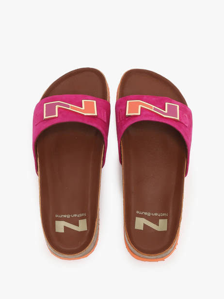 Mules En Cuir Nathan baume Rose accessoires 241N70 vue secondaire 4
