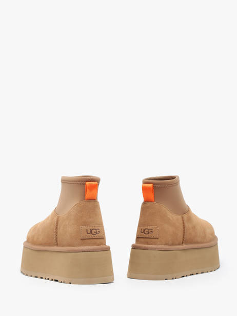 Boots Classic Mini Dipper Semelle Compensée En Cuir Ugg Beige accessoires 1168170 vue secondaire 3