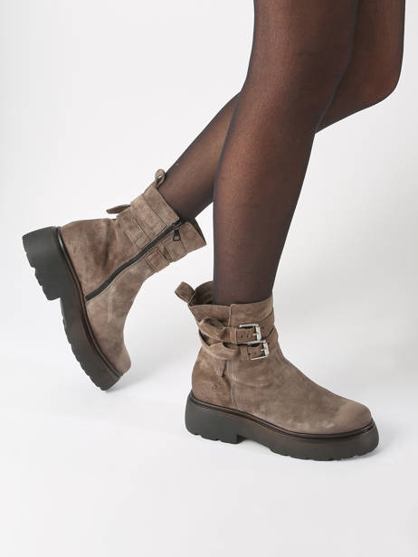 Bottines En Cuir Mjus Gris accessoires L44201 vue secondaire 1