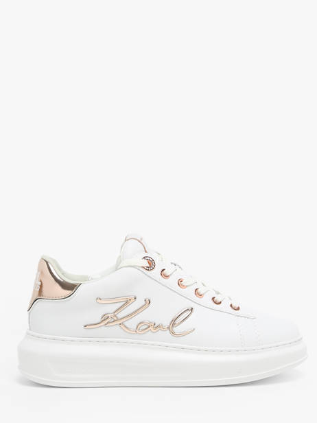 Sneakers Kapri Signature En Cuir Karl lagerfeld Blanc accessoires KL62510A