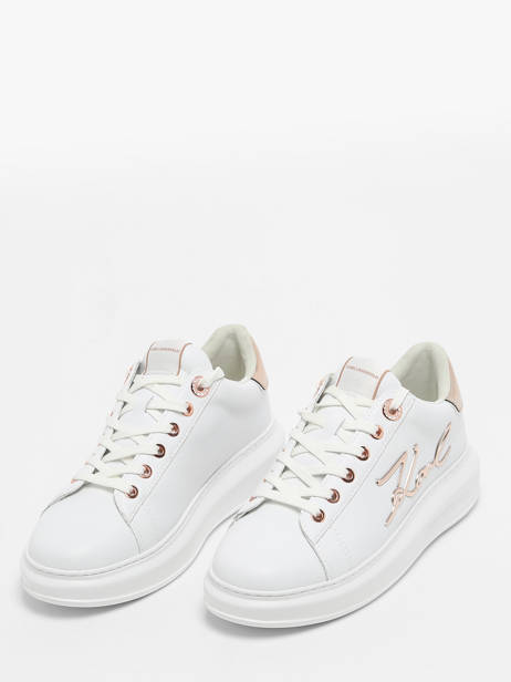 Sneakers Kapri Signature En Cuir Karl lagerfeld Blanc accessoires KL62510A vue secondaire 2
