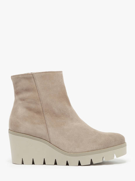 Boots Talon Compensé En Cuir Gabor Beige accessoires 12
