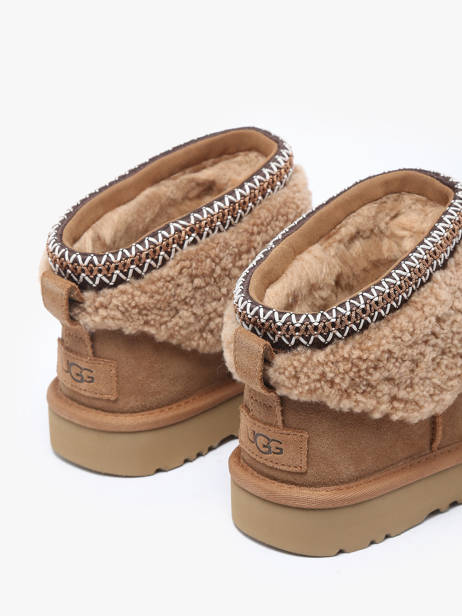 Boots Classic Ultra Mini Maxi Curly En Cuir Ugg Beige accessoires 1158263 vue secondaire 3
