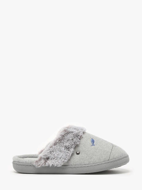 Chaussons Isotoner Gris accessoires 97416 vue secondaire 3