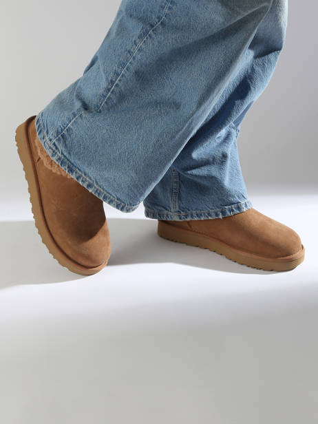 Boots Classic Ultra Mini Maxi Curly En Cuir Ugg Beige accessoires 1158263 vue secondaire 1