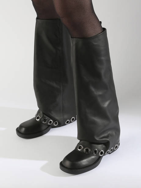 Bottes En Cuir N°6 Noir accessoires GE1 vue secondaire 1