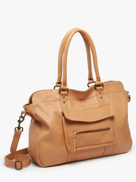 Sac Porté épaule A4 Cow Cuir Basilic pepper Marron cow BCOW78 vue secondaire 2