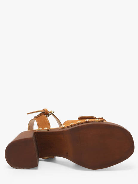Sandales à Talon Sagonne En Cuir Coco abricot Marron accessoires V3123C vue secondaire 4