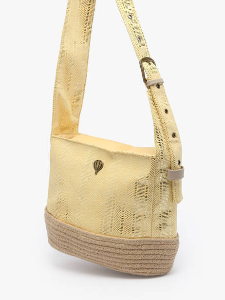 Sac Shopping Guimauve Le voyage en panier Jaune guimauve PM750 vue secondaire 2