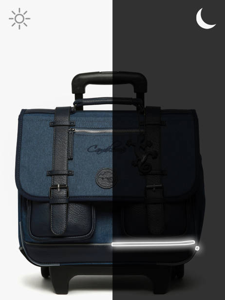 Wheeled Schoolbag 2 Compartments Cameleon Blue vintage color CR38 other view 7