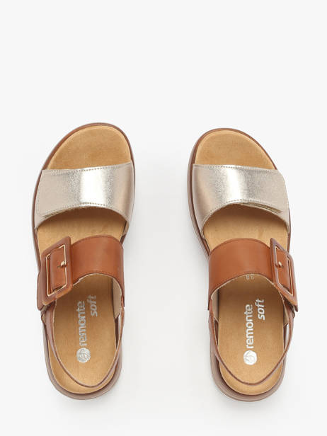 Sandales Semelle Compensée En Cuir Remonte Multicolore accessoires 22 vue secondaire 3