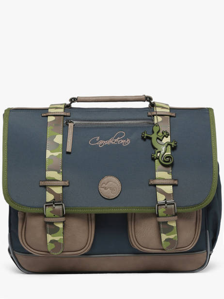 Satchel For Kids 3 Compartments Cameleon Gray vintage urban CA41