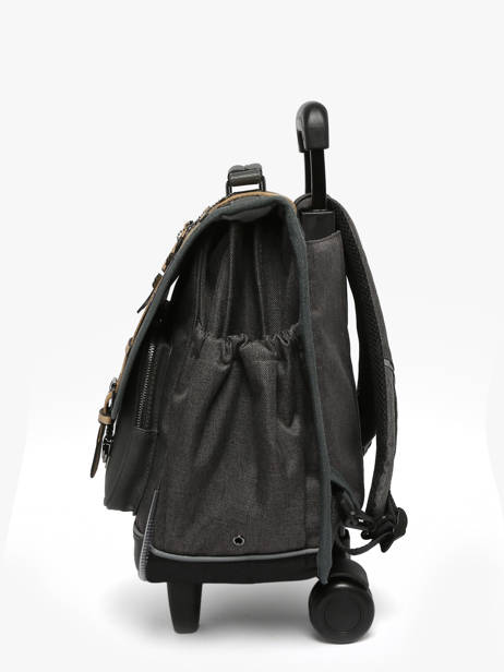 3-compartment Wheeled Satchel Cameleon Gray vintage urban CR41 other view 2