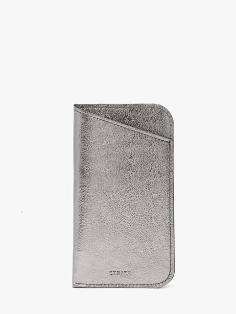 Sunglass Case Leather Etrier Silver etincelle irisee EETI5017