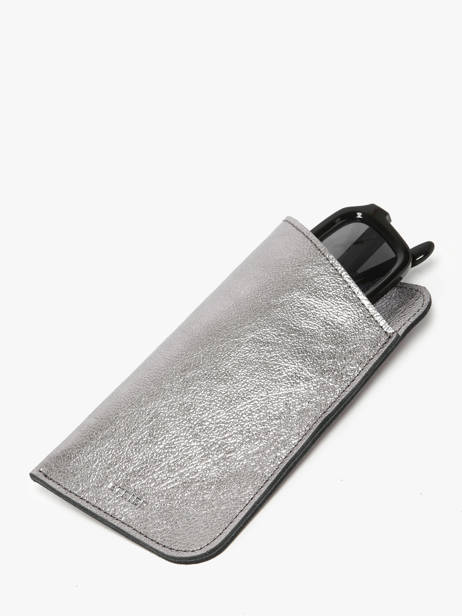 Sunglass Case Leather Etrier Silver etincelle irisee EETI5017 other view 1