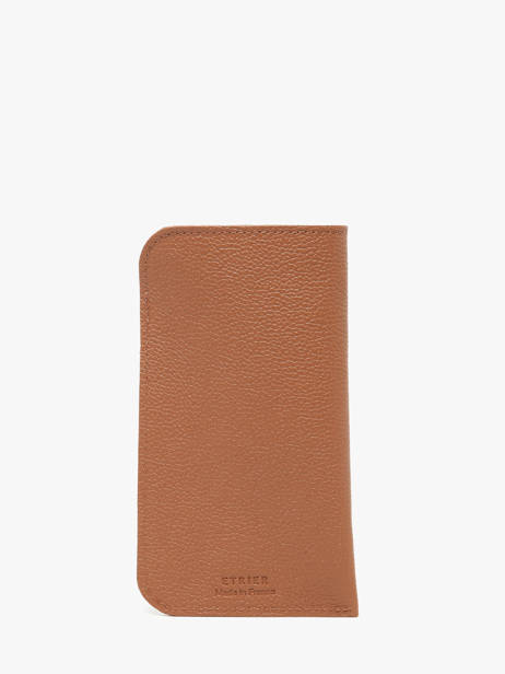 Sunglass Case Leather Etrier Brown madras EMAD5017 other view 2