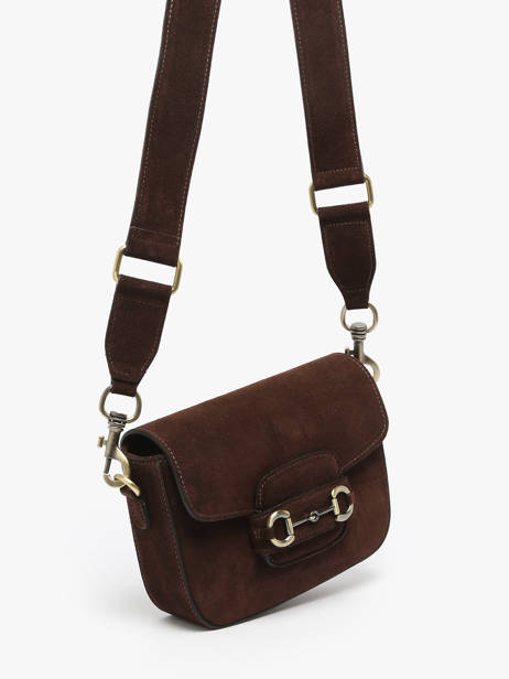 Shoulder Bag Velvet Leather Milano Brown velvet VE260611 other view 2