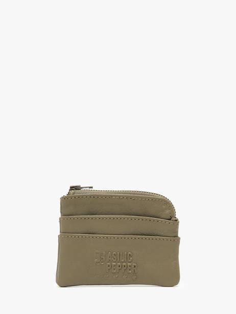 Coin Purse Leather Basilic pepper Green cow BCOW99