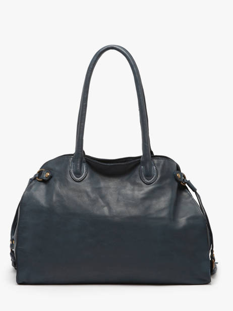 Shoulder Bag Cow A4 Leather Basilic pepper Blue cow BCOW85 other view 4