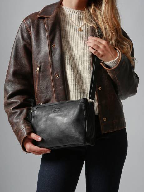 Sac Bandoulière Cow Cuir Basilic pepper Noir cow BCOW83 vue secondaire 1