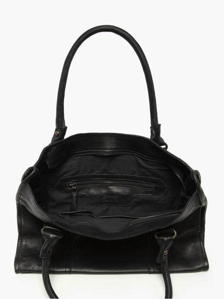 Shoulder Bag Cow A4 Leather Basilic pepper Black cow BCOW31 other view 3