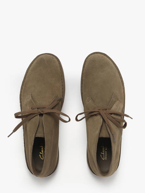 Bottines Desert En Cuir Clarks Vert men 26183838 vue secondaire 4