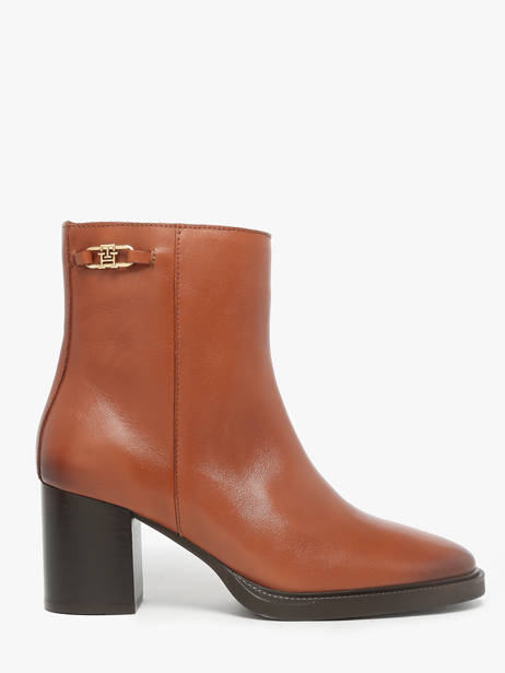 Heeled Boots In Leather Tommy hilfiger Brown women 8864GOC