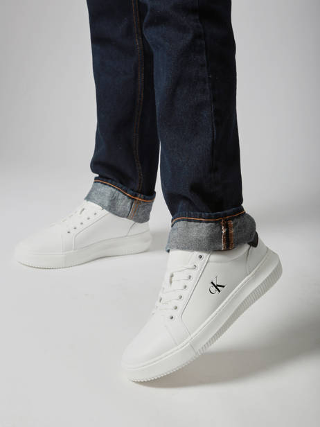 Sneakers In Leather Calvin klein jeans White men YM01296 other view 1