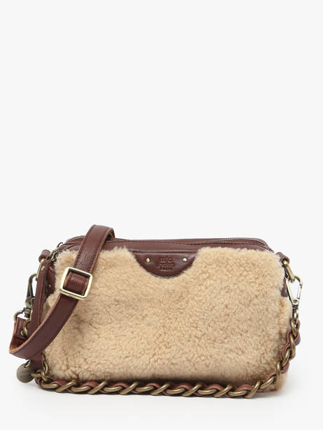 Sac Bandoulière Vintage Cuir Mila louise Beige vintage 23673TC