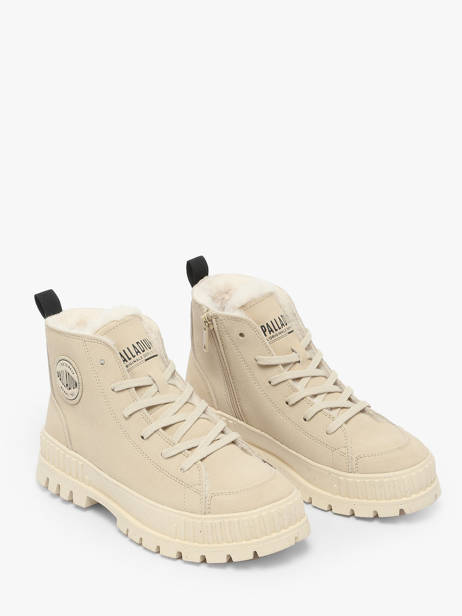 Bottines En Cuir Palladium Beige women 74353210 vue secondaire 2