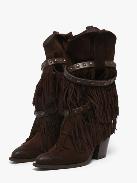 Santiago Boots In Leather Metisse Brown women XD2128 other view 2