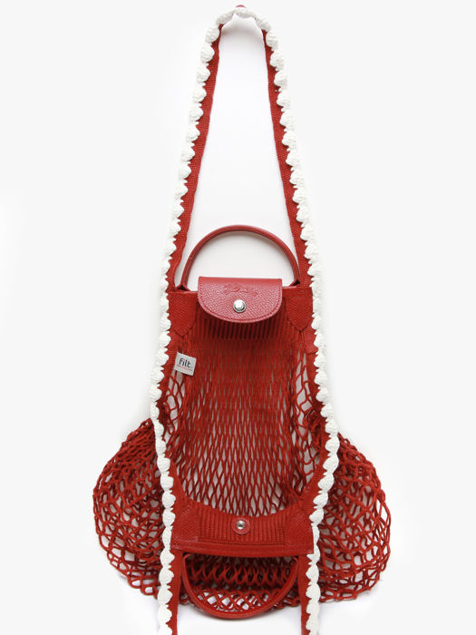 Longchamp Le pliage filet crochet Hobo bag Red