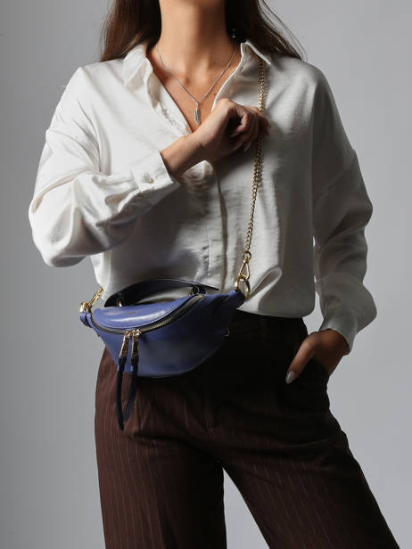 Xs Leather Origami Crossbody Bag Lancel Blue origami A12526 other view 1