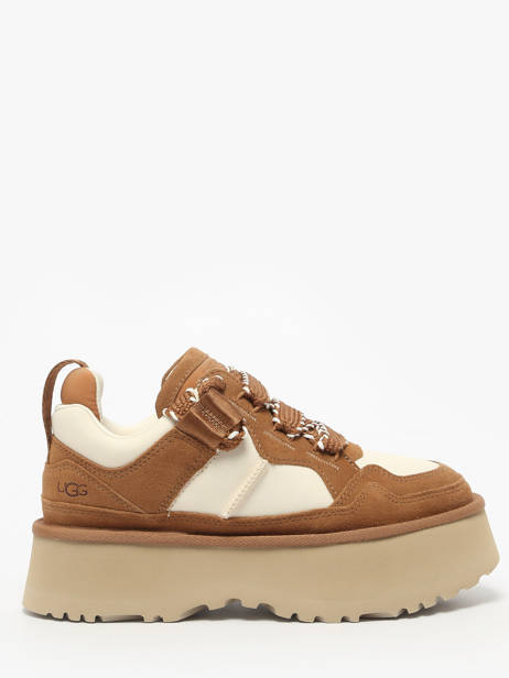 Platform Sneakers In Leather Ugg Brown women 1171541
