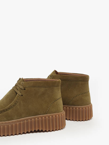 Ankle Derby Shoes In Leather Clarks Green women 26183872 other view 2