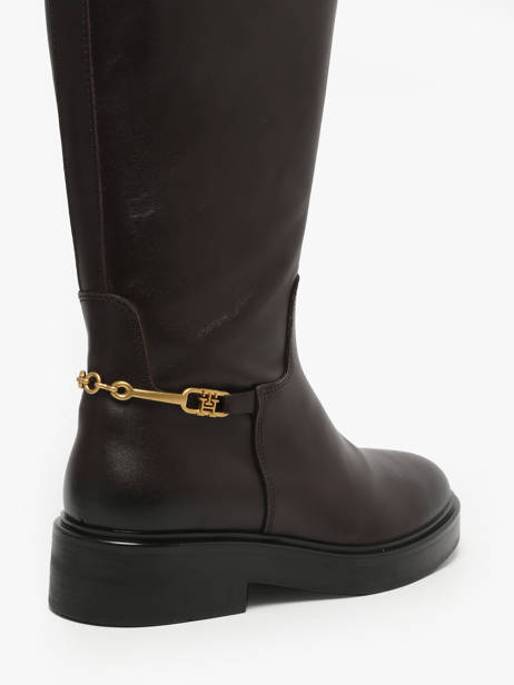 Boots In Leather Tommy hilfiger Brown women 8863GR8 other view 3