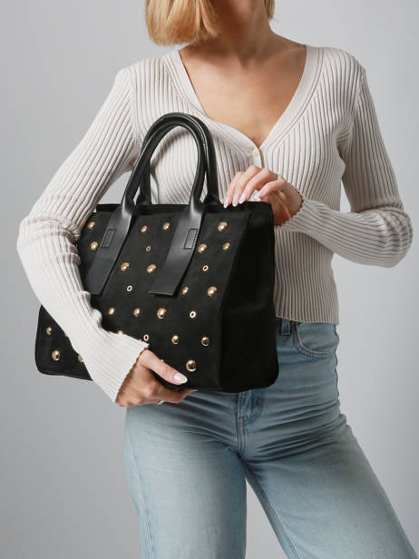 A4 Size Satchel Stud David jones Black stud CM7868 other view 1