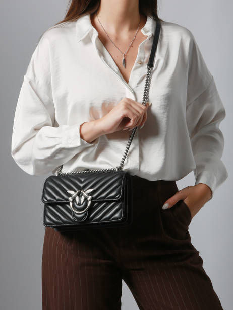 Crossbody Bag Love Bag Quilt Leather Pinko Black love bag quilt A0GK other view 1
