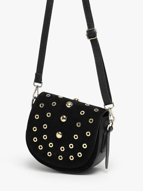 Shoulder Bag Velvet Studs Milano Black velvet studs VS25093 other view 2