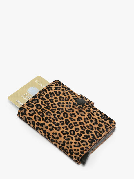 Card Holder Leather Secrid Beige animal MLE other view 2