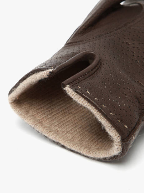 Gants Homme En Cuir Avec Doublure En Laine Omega Marron men gloves L vue secondaire 1