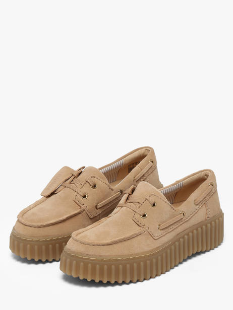 Chaussures Bateau Plateforme En Cuir Clarks Beige women 26186301 vue secondaire 1