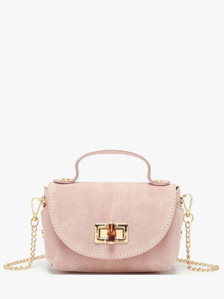 Sac Bandoulière Velvet Cuir Milano Rose velvet VE24117
