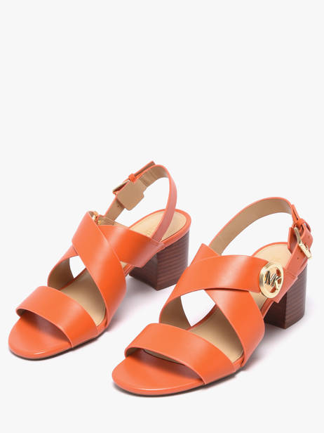Sandales à Talon En Cuir Michael kors Orange women EMS1L835 vue secondaire 1