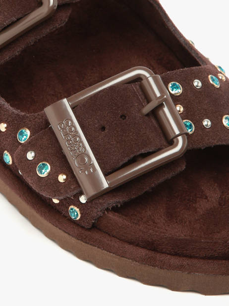 Sandales En Cuir Colors of california Marron women CBIOW05N vue secondaire 2